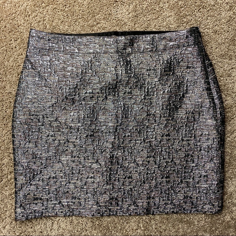 Banana Republic Silver Metallic Mini Skirt 6